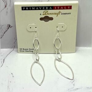 NWT Italian 24k gold over sterling silver earrings